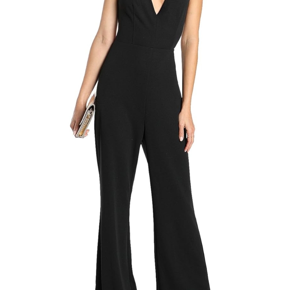 Lulu's Classic Black V-Neck Jumpsuit